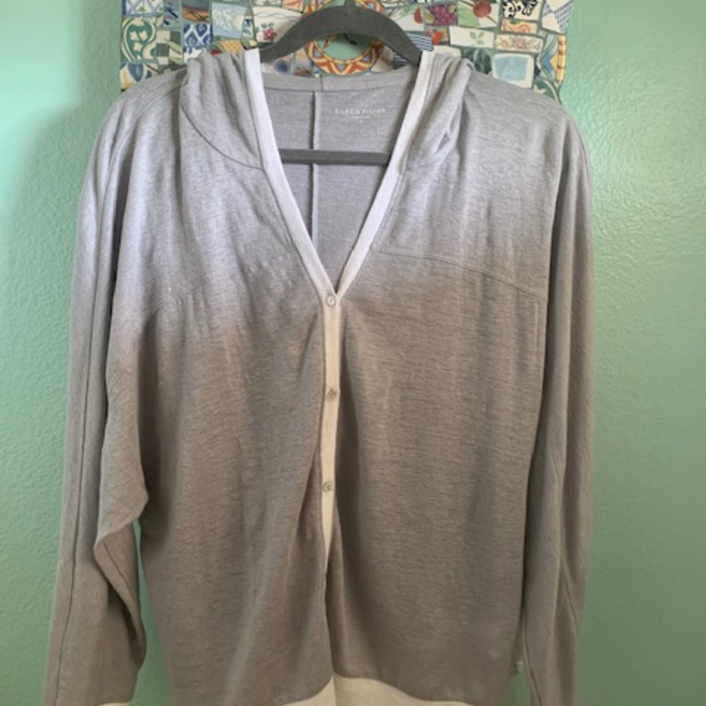 Eileen Fisher Linen Sweater Hoodie